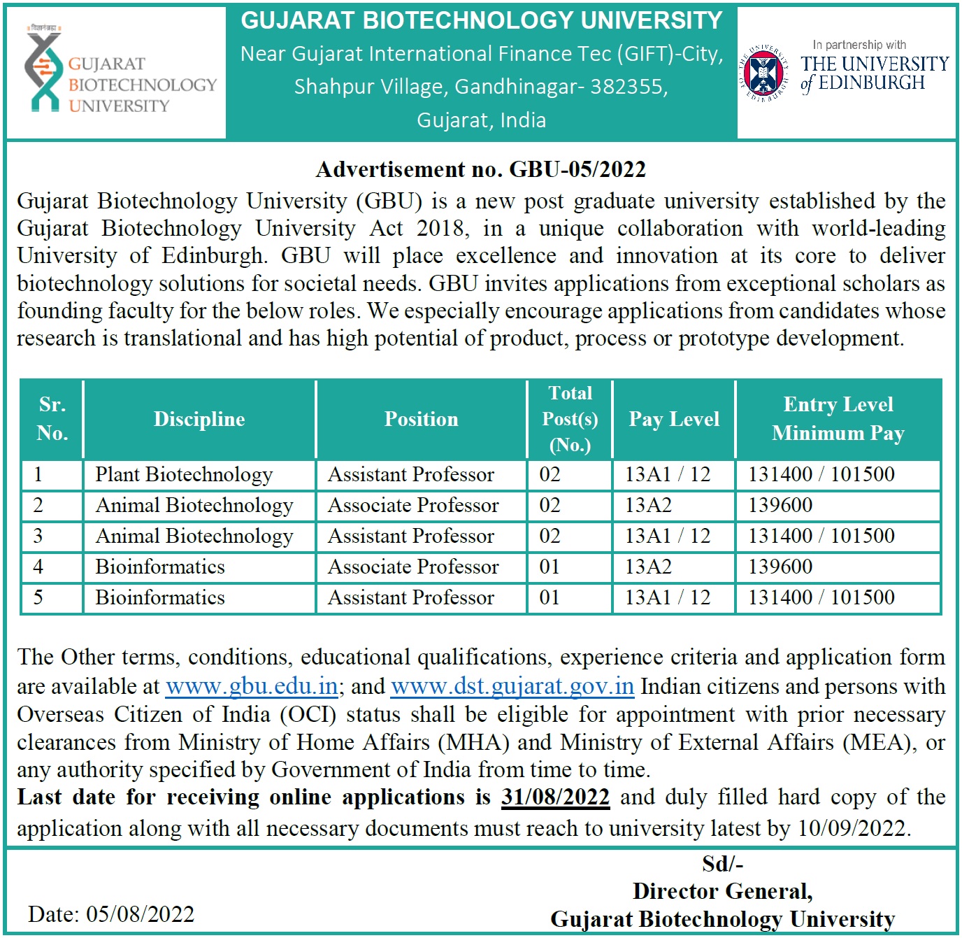 Gujarat Biotechnology University Gujarat Biotechnology University